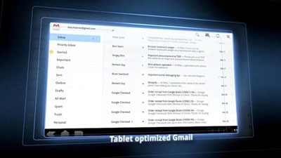 针对平板优化的Gmail界面